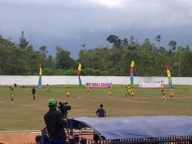 Final sepakbola Porprov XXI antara Batanghari kontra Merangin di Stadion KONI Bataghari